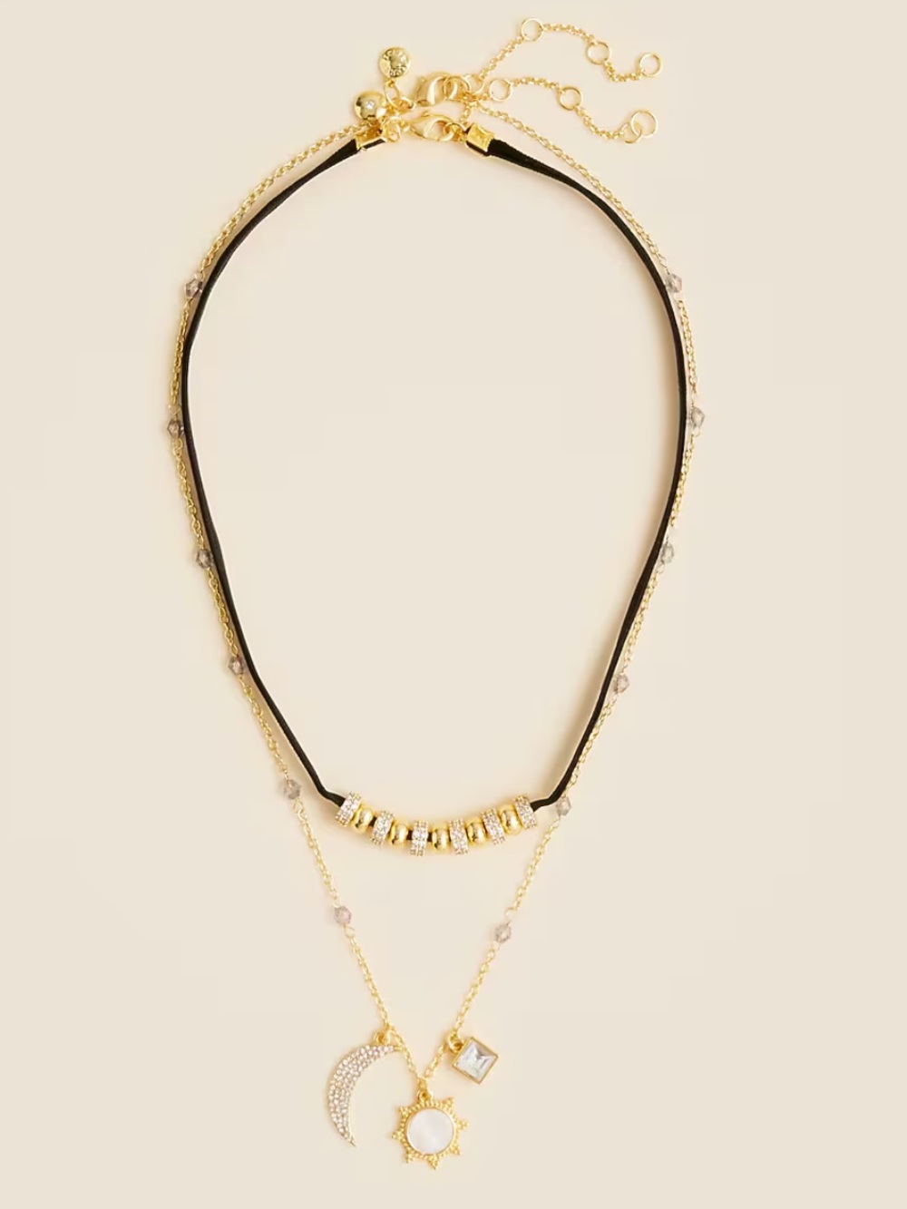 NWT J Crew Gold-plated Celestial Charm Necklaces set-of-two
